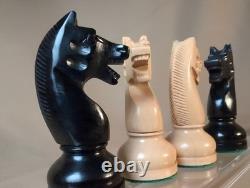 Russian 1960 Repro Soviet USSR Hvy Weighted Felted Wood Chessmen 115mm 4.5