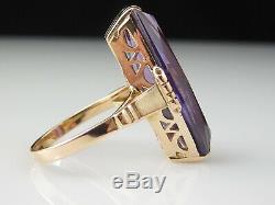 Russian Alexandrite Ring 14K Rose Gold USSR Soviet Union Fine Jewelry Size 5.75