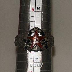 (Russian) CCCP USSR Soviet Union Navy Marine Military 875 Silver Ring TESTED Vtg