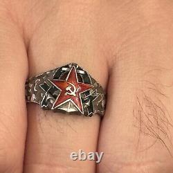 (Russian) CCCP USSR Soviet Union Navy Marine Military 875 Silver Ring TESTED Vtg