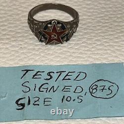 (Russian) CCCP USSR Soviet Union Navy Marine Military 875 Silver Ring TESTED Vtg