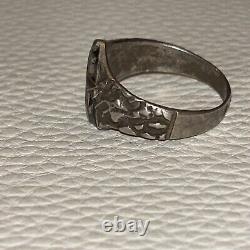 (Russian) CCCP USSR Soviet Union Navy Marine Military 875 Silver Ring TESTED Vtg