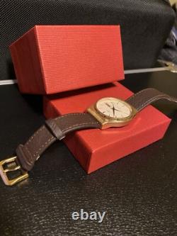 Russian Day-Date GOLD PLATED 7 Jewels USSR Soviet Men's 36MM Watch NEW Battery