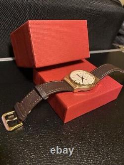 Russian Day-Date GOLD PLATED 7 Jewels USSR Soviet Men's 36MM Watch NEW Battery
