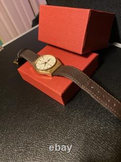 Russian Day-Date GOLD PLATED 7 Jewels USSR Soviet Men's 36MM Watch NEW Battery