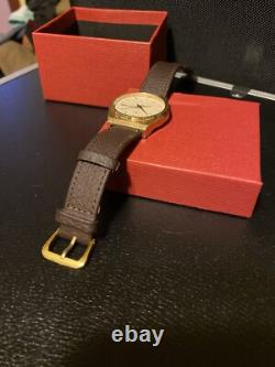 Russian Day-Date GOLD PLATED 7 Jewels USSR Soviet Men's 36MM Watch NEW Battery