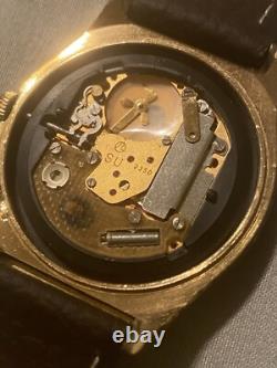 Russian Day-Date GOLD PLATED 7 Jewels USSR Soviet Men's 36MM Watch NEW Battery