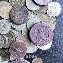 Russian Empire Coin Collection, Russia, Soviet Union USSR Coins, 1744, 163 Coins