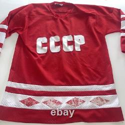 Russian Hockey Jersey Sz XL Russia Vtg Pedersons Tag Soviet CCCP USSR Blank Bac