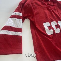 Russian Hockey Jersey Sz XL Russia Vtg Pedersons Tag Soviet CCCP USSR Blank Bac