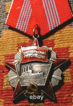 Russian Order Of October Revolution Soviet Russia Ussr Medal Silver Enamel Star