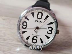 Russian Raketa Big Zero Watch USSR Vintage Men Soviet Mechanical Wristwatch