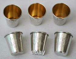 Russian Royal Soviet 875 Silver Art Cup Vodka Shots Goblet Chalice Kovsh Egg Pin