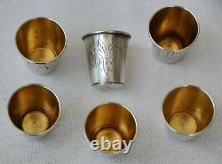 Russian Royal Soviet 875 Silver Art Cup Vodka Shots Goblet Chalice Kovsh Egg Pin