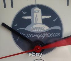 Russian Soviet B CCCP Navy Kauahguyckue Red Star Maritime Submarine Clock & Key