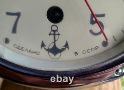 Russian Soviet B CCCP Navy Kauahguyckue Red Star Maritime Submarine Clock & Key