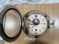 Russian Soviet B Cccp Kauahguyckue Red Star Submarine Clock With Wall Mount
