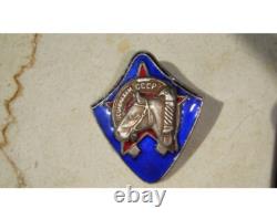 Russian Soviet Early Horseback Riding Osoaviahim Nkvd/mvd Enamel Badge