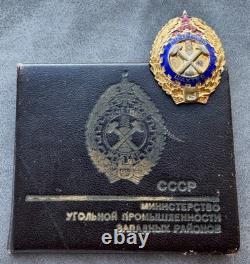 Russian Soviet Honorary Miner's Badge of the Ministry of Coal Industry USSR CCCP