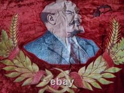 Russian Soviet Lenin USSR Coat of Arms flag banner 1960th Korostishev