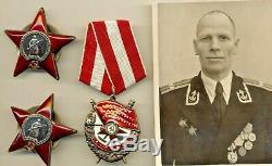 Russian Soviet Medal Order Badge Red star Red Banner and Photo (1040)