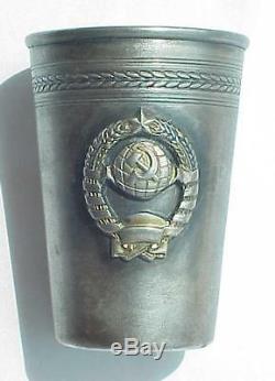 Russian Soviet Nkvd Kgb Revolution Goblet Chalice Vodka Silver Cup Shot Award