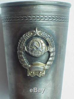 Russian Soviet Nkvd Kgb Revolution Goblet Chalice Vodka Silver Cup Shot Award