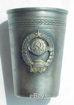 Russian Soviet Nkvd Kgb Revolution Goblet Chalice Vodka Silver Cup Shot Award