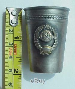 Russian Soviet Nkvd Kgb Revolution Goblet Chalice Vodka Silver Cup Shot Award