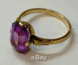 Russian Soviet Ring Star Stamped Vintage USSR Jewelry Gold 14K 583 Alexandrite