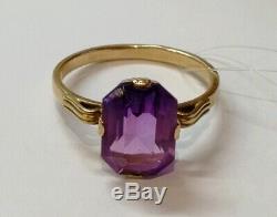 Russian Soviet Ring Star Stamped Vintage USSR Jewelry Gold 14K 583 Alexandrite