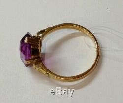 Russian Soviet Ring Star Stamped Vintage USSR Jewelry Gold 14K 583 Alexandrite