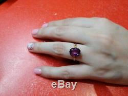 Russian Soviet Ring Star Stamped Vintage USSR Jewelry Gold 14K 583 Alexandrite