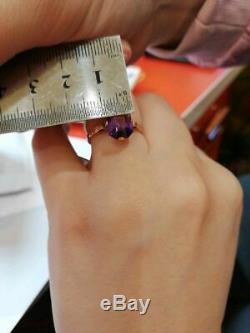 Russian Soviet Ring Star Stamped Vintage USSR Jewelry Gold 14K 583 Alexandrite