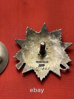 Russian Soviet SILVER Gold Medal Badge Order 1944-45 WWII USSR 771845