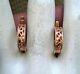 Russian Soviet Ussr 14k 585 Rose Pink Gold Hoop Filigree Pierced Earrings