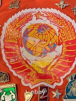 Russian Soviet USSR 58 Pins On Pennant Sports Military Political Cities Lenin