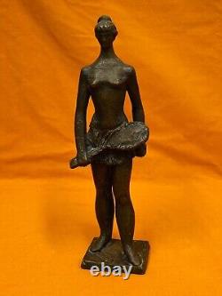 Russian Soviet USSR Bronze Author's Sculpture Tennis Player