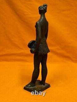 Russian Soviet USSR Bronze Author's Sculpture Tennis Player