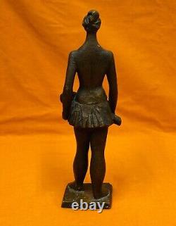 Russian Soviet USSR Bronze Author's Sculpture Tennis Player