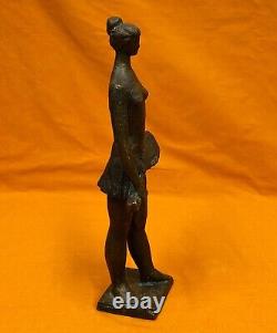 Russian Soviet USSR Bronze Author's Sculpture Tennis Player