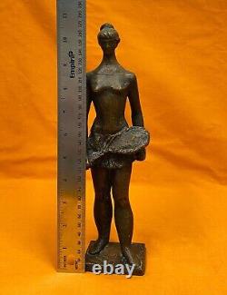 Russian Soviet USSR Bronze Author's Sculpture Tennis Player