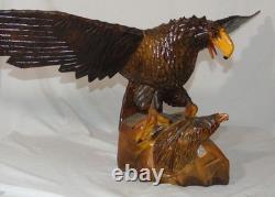 Russian Soviet USSR Carved Wood Bird Eagle Sculpture Chick