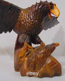 Russian Soviet USSR Carved Wood Bird Eagle Sculpture Chick