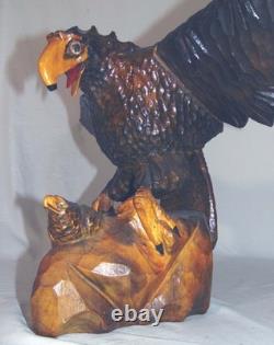 Russian Soviet USSR Carved Wood Bird Eagle Sculpture Chick