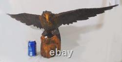 Russian Soviet USSR Carved Wood Bird Eagle Sculpture Chick