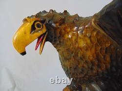 Russian Soviet USSR Carved Wood Bird Eagle Sculpture Chick