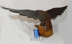 Russian Soviet USSR Carved Wood Bird Eagle Sculpture Chick