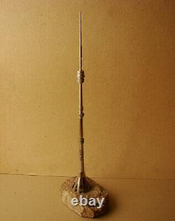 Russian Soviet USSR Ostankino TV Tower Bronze model metal Moscow stone