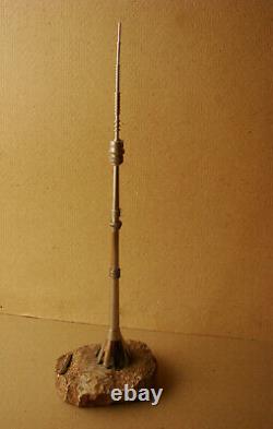 Russian Soviet USSR Ostankino TV Tower Bronze model metal Moscow stone